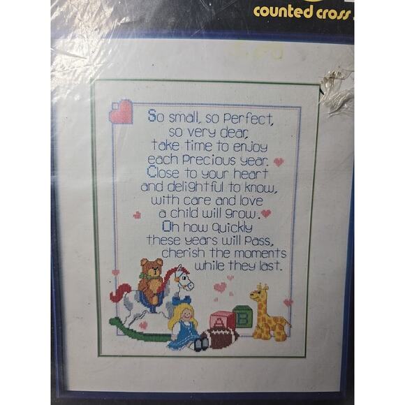 1986 Dimensions Counted Cross Stitch Kit Cherish The Children 3603 11x14 - Picture 2 of 5